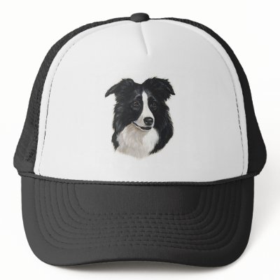 Border Collie Portrait Trucker Hat by friskybiz