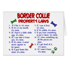 BORDER COLLIE Property Laws 2 Greeting Card