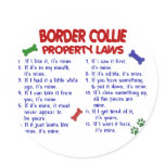 BORDER COLLIE Property Laws 2 Round Stickers
