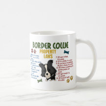 Border Collie Property Laws 4 Coffee Mugs