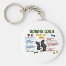 Border Collie Property Laws 4 Keychains