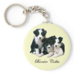Border Collie Puppies Key Chain
