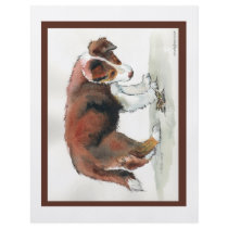 Border Collie Puppy & Grasshopper Flyer Design