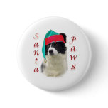 Border Collie Santa Paws Button