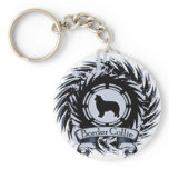 Border Collie Shield - 1 Blue Key Chains