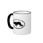 Border Collie Silhouette Black Mug