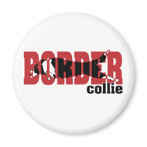 Border Collie silhouette, jumping Magnets