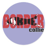Border Collie silhouette, jumping Stickers