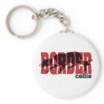 Border Collie silhouette keychains