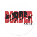 Border Collie silhouette Stickers