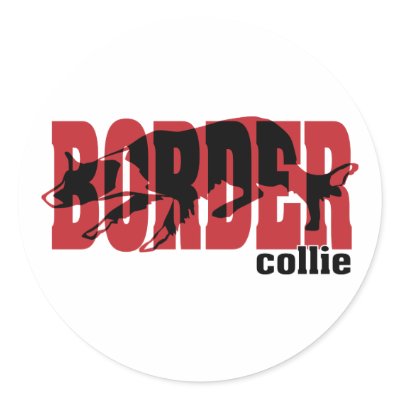 Border Collie silhouette Stickers by DDGraphix