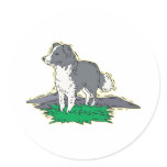 Border Collie Round Stickers