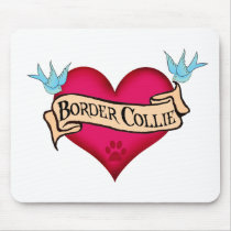 Border Collie Tattoo Heart