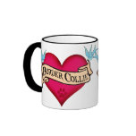 Border Collie Tattoo Heart Mug