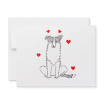 Border Collie  Valentine Ears Custom Announcement
