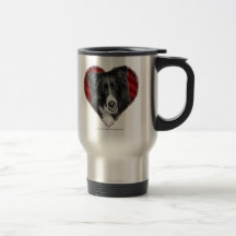 Border Collie with Heart Mug