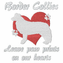 Border Collies Leave Paw Prints Embroidered Shirt