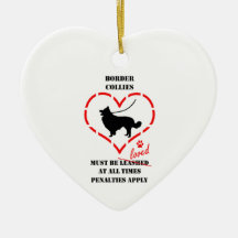 Border Collies Must Be Loved Christmas Ornaments