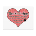 Border Staffy Paw Prints Dog Humour Post Cards