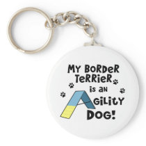 Border Terrier Agility Dog Keychain
