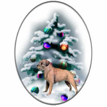 Border Terrier Christmas Gifts Ornament Photo Cut Out