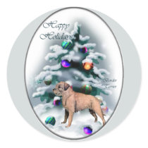 Border Terrier Christmas Gifts Round Sticker