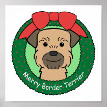 Border Terrier Christmas Print