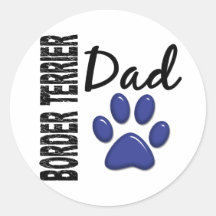 Border Terrier Dad 2 Round Stickers