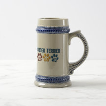 BORDER TERRIER DAD Paw Print 1 Coffee Mugs