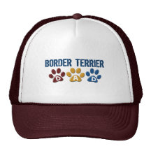 BORDER TERRIER DAD Paw Print 1 Mesh Hats