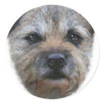 Border Terrier dog Round Sticker