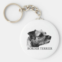 Border Terrier Drawing Keychain