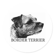 Border Terrier Drawing Stickers