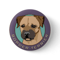 Border Terrier Head Study Button