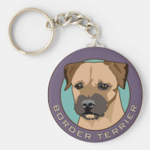 Border Terrier Head Study Key Chains