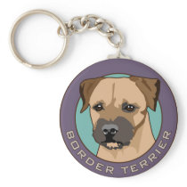Border Terrier Head Study Key Chains