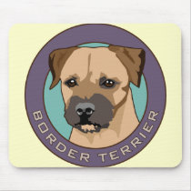 Border Terrier Head Study Mouse Pads