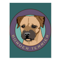 Border Terrier Head Study Post Card