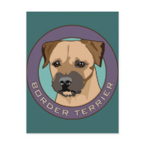 Border Terrier Head Study Post Card