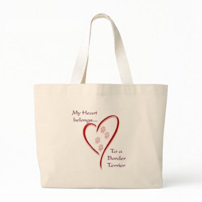 Border Terrier Heart Belongs Tote Bag by GreyWolfCreation