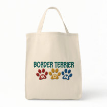 BORDER TERRIER MOM Paw Print 1 Canvas Bags