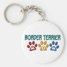 BORDER TERRIER MOM Paw Print 1 Keychain
