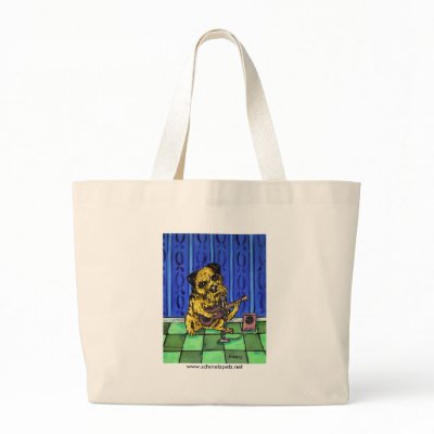 Border Terrier Playing Guitar Bags by lulunjay