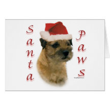 Border Terrier Santa Paws Card
