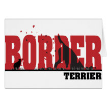 Border Terrier Silhouette Greeting Card