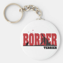 Border Terrier Silhouette Key Chain