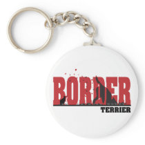 Border Terrier Silhouette Key Chain