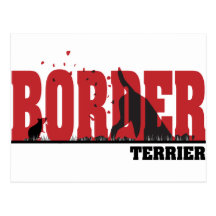 Border Terrier Silhouette Postcard