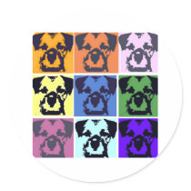 Border Terrier  Round Stickers