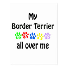 Border Terrier Walks Design Postcards